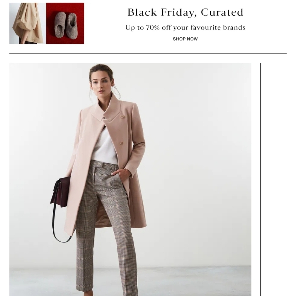 Reiss Pink Mabel Women's Coat Sz6, Uk10